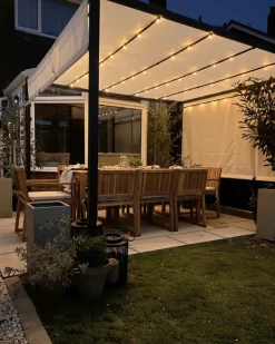 Pawilon ogrodowy LED PARGA Metal 310 cm 310 cm Beżowy