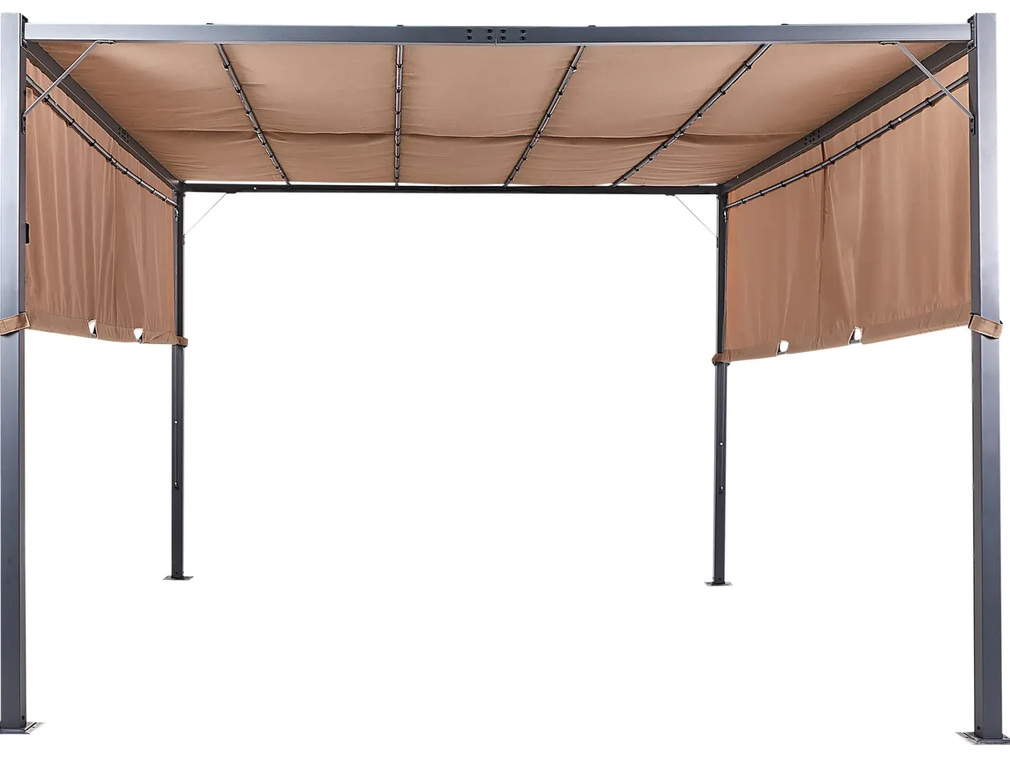 Pawilon ogrodowy LED PARGA Metal 310 cm 310 cm Brązowy