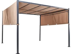 Pawilon ogrodowy LED PARGA Metal 310 cm 310 cm Brązowy