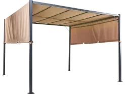 Pawilon ogrodowy LED PARGA Metal 310 cm 310 cm Brązowy