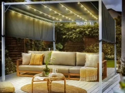 Pawilon ogrodowy LED PARGA Metal 310 cm 310 cm Szary