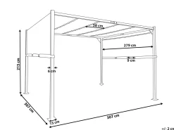 Pawilon ogrodowy LED PARGA Metal 310 cm 310 cm Szary