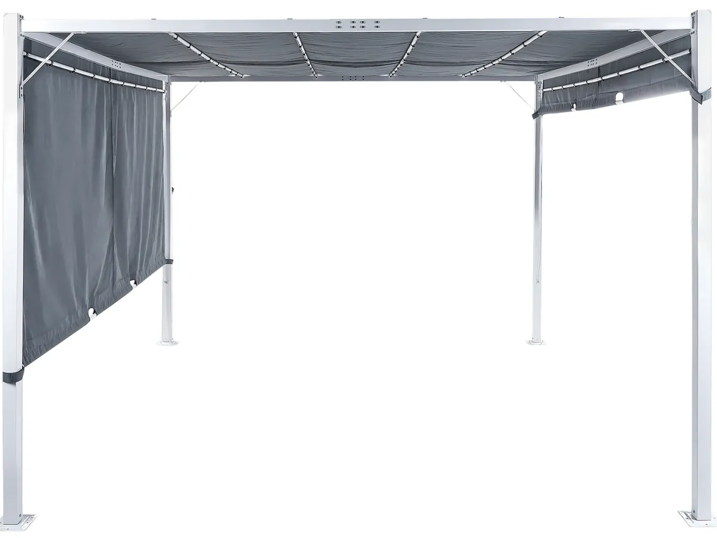 Pawilon ogrodowy LED PARGA Metal 310 cm 310 cm Szary