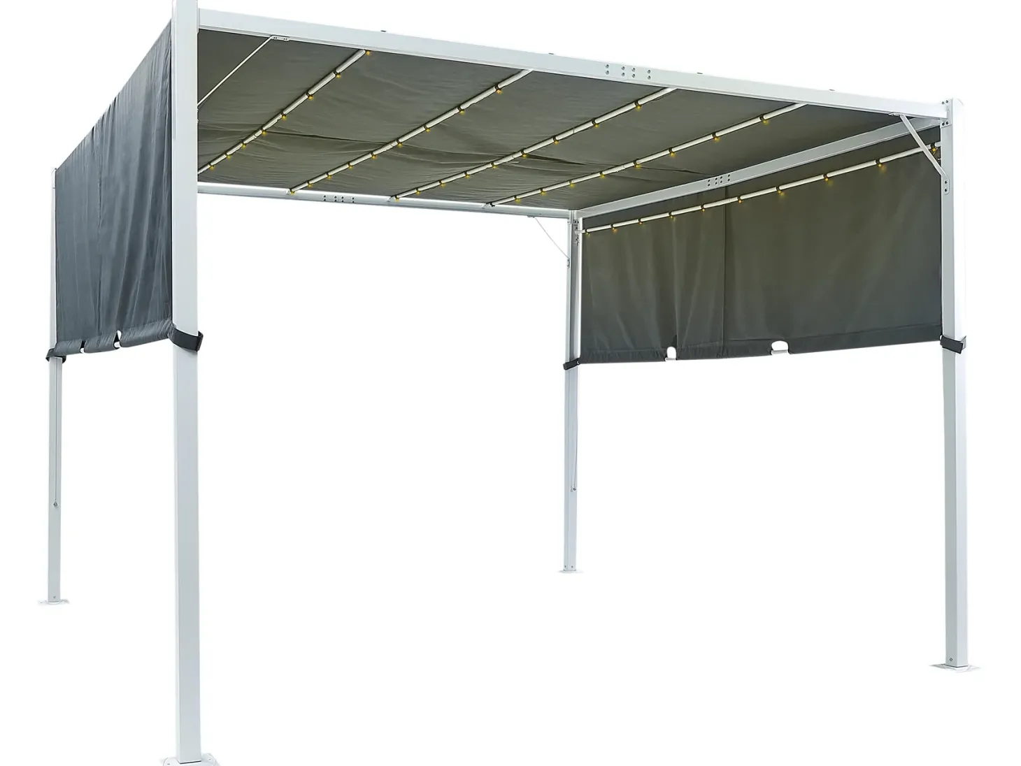Pawilon ogrodowy LED PARGA Metal 310 cm 310 cm Szary