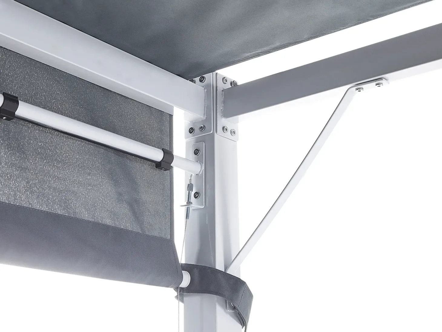 Pawilon ogrodowy LED PARGA Metal 310 cm 310 cm Szary