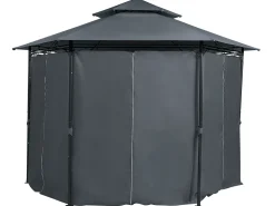 Pawilon ogrodowy PORTEL Metal 350 cm 350 cm Grafitowy