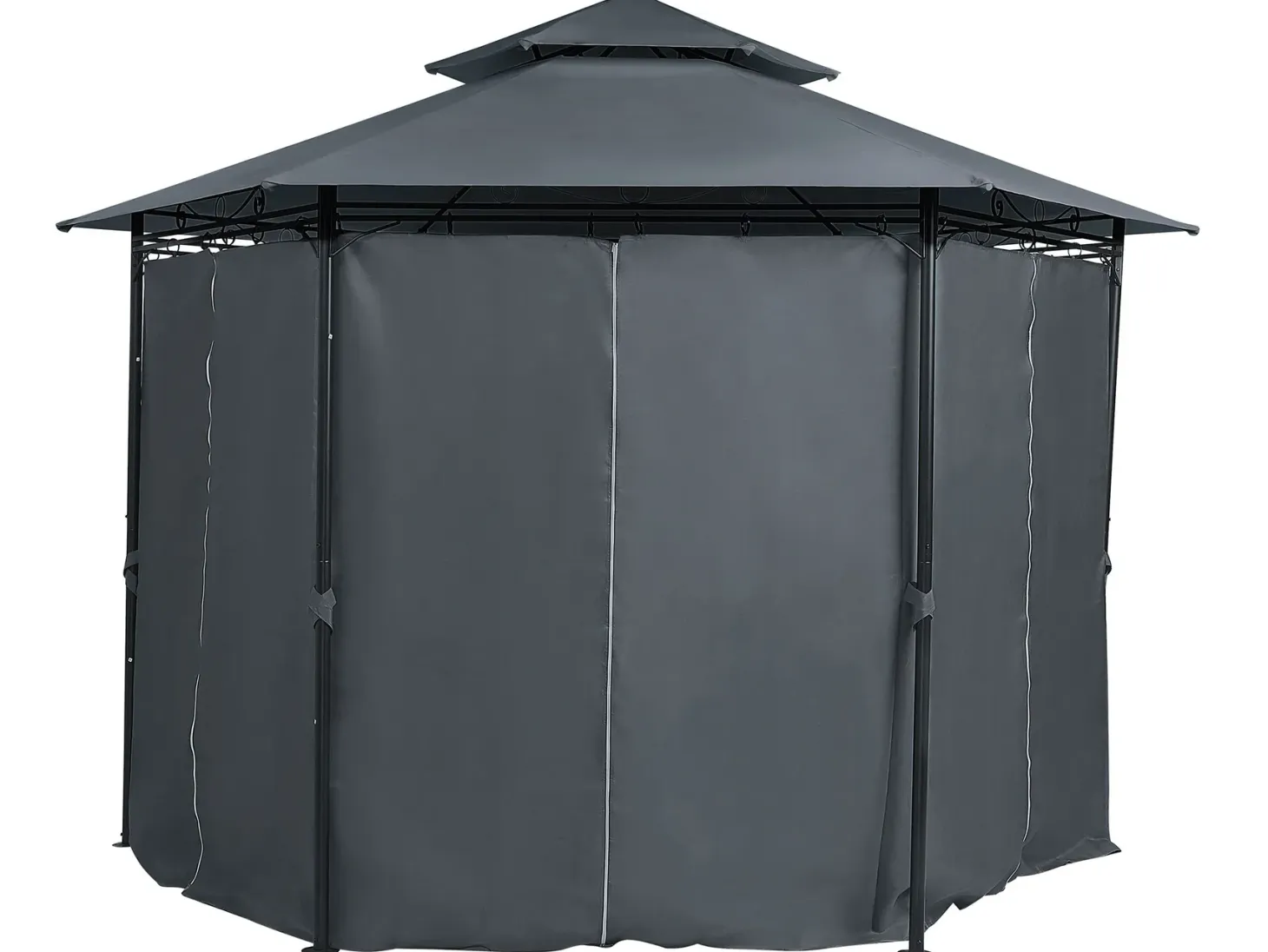 Pawilon ogrodowy PORTEL Metal 350 cm 350 cm Grafitowy