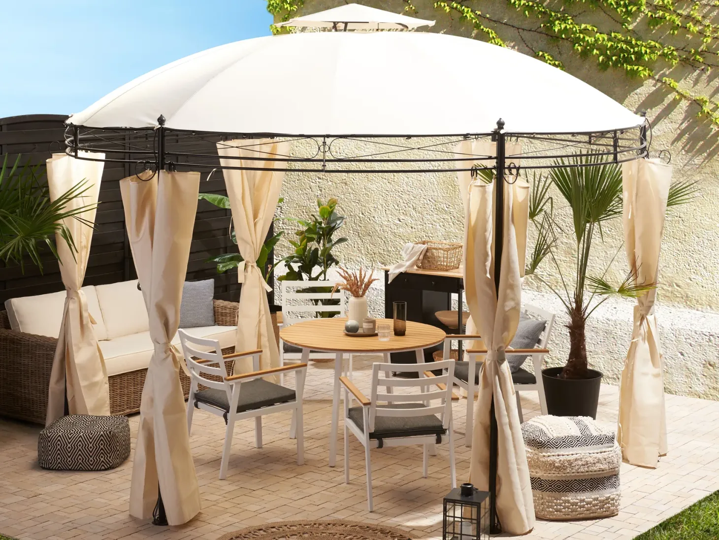 Pawilon ogrodowy SAFARA Metal 368 cm 368 cm Beżowy