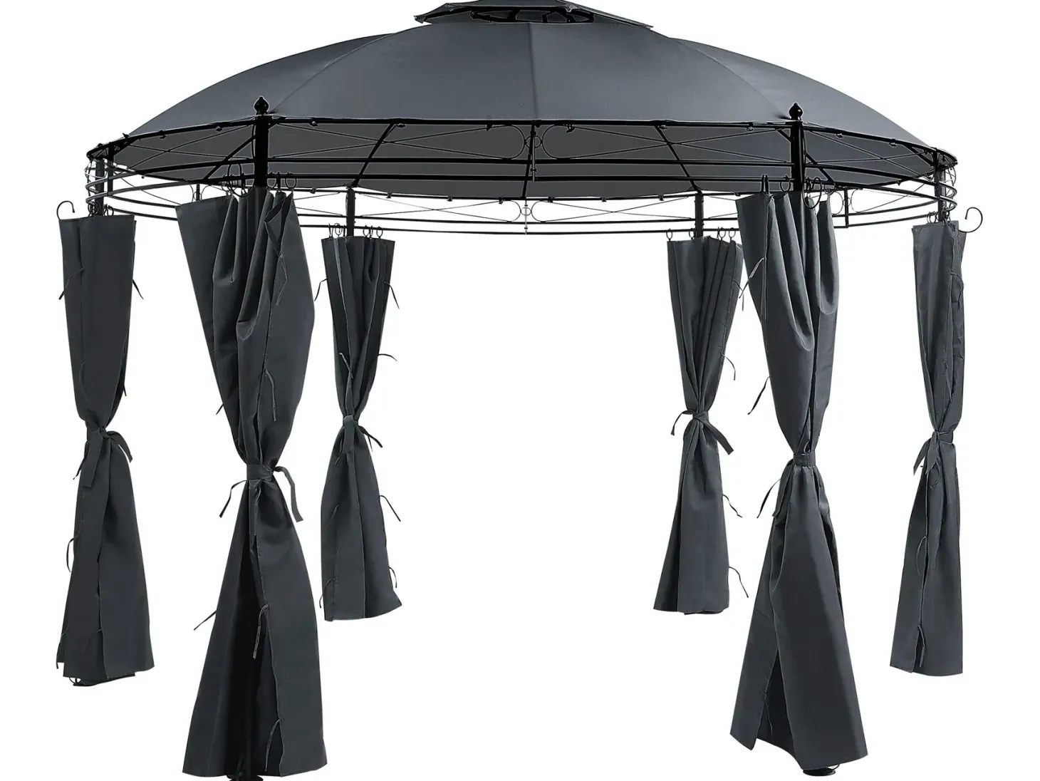 Pawilon ogrodowy SAFARA Metal 368 cm 368 cm Grafitowy