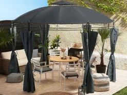 Pawilon ogrodowy SAFARA Metal 368 cm 368 cm Grafitowy