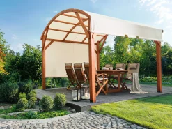 Pawilon ogrodowy SCOPELLO Drewno jodłowe 303 cm 300 cm Brązowy/ beżowy