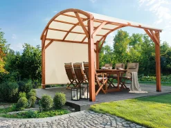Pawilon ogrodowy SCOPELLO Drewno jodłowe 303 cm 300 cm Brązowy/ beżowy