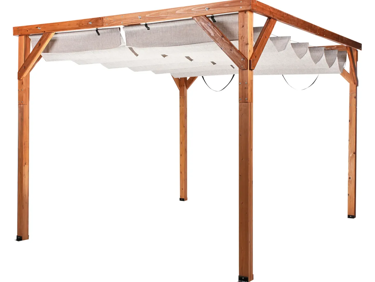 Pawilon ogrodowy VILLAROSA Drewno jodłowe 320 cm 380 cm Brązowy/ beżowy
