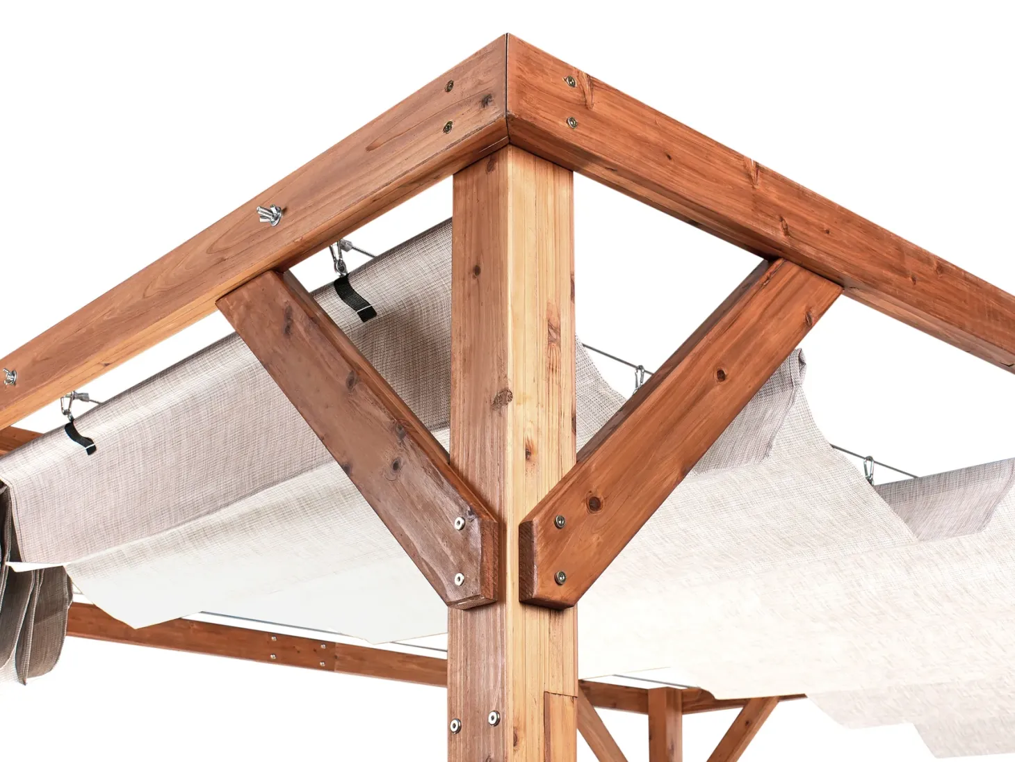 Pawilon ogrodowy VILLAROSA Drewno jodłowe 320 cm 380 cm Brązowy/ beżowy