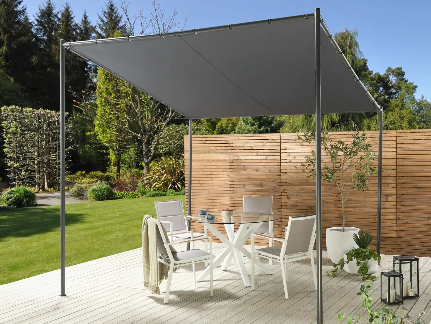 Pawilon ogrodowy VIMINO Metal 282 cm 294 cm Ciemnoszary