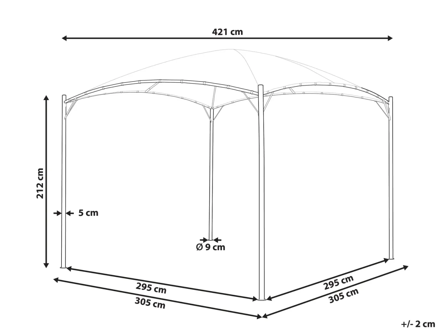 Pawilon ogrodowy VOMERO Metal 305 cm 305 cm Beżowy