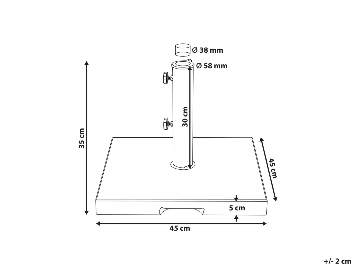 Podstawa do parasola CEGGIA Szary Kwadratowy 25 kg
