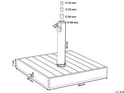 Podstawa do parasola CRECCHIO Brązowy Kwadratowy 24 kg