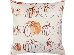 Poduszka dekoracyjna CUCURBITA Welur 45 x 45 cm Beżowy Wzór roślinny