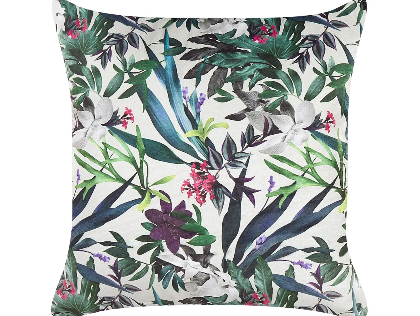 Poduszka dekoracyjna GASTERIA Welur 45 x 45 cm Zielony Wzór roślinny