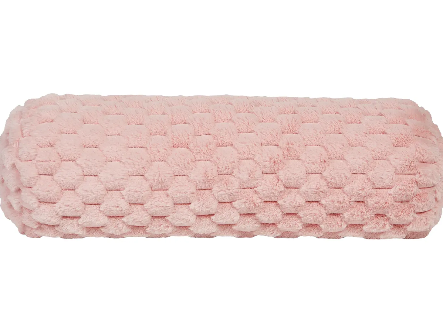 Poduszka dekoracyjna LINDEN Sztuczne futro 22 x 60 cm Różowy Jednolity
