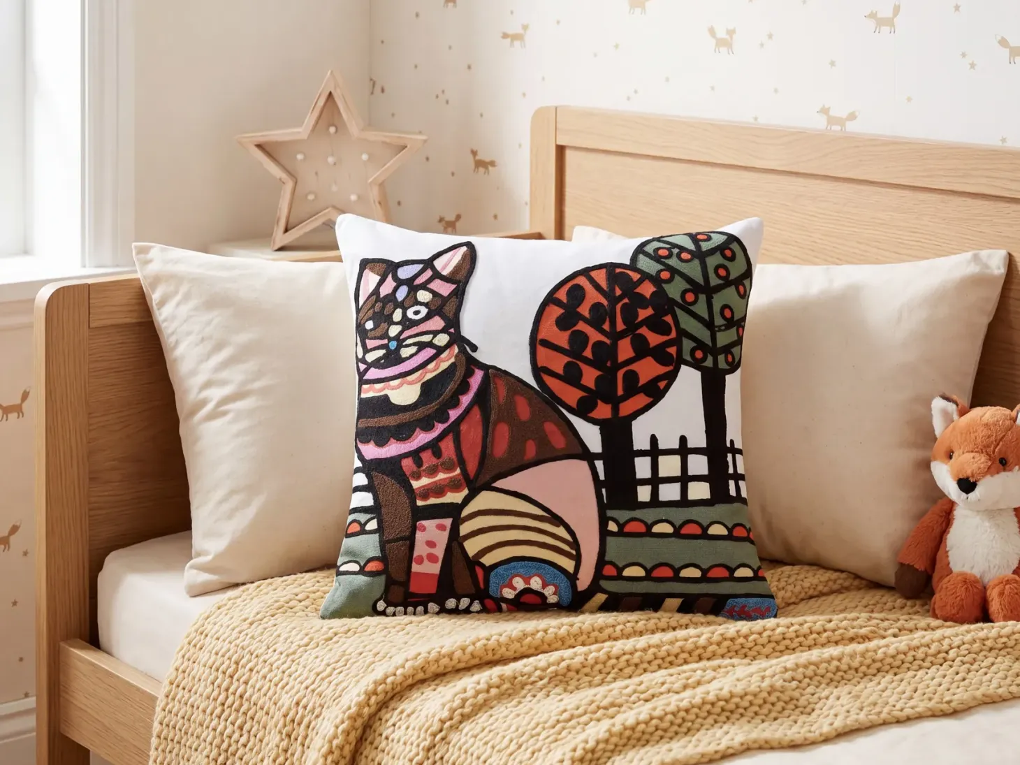 Poduszka dekoracyjna MEHSANA Boucle 50 x 50 cm Kolorowy Wzór zwierzęcy