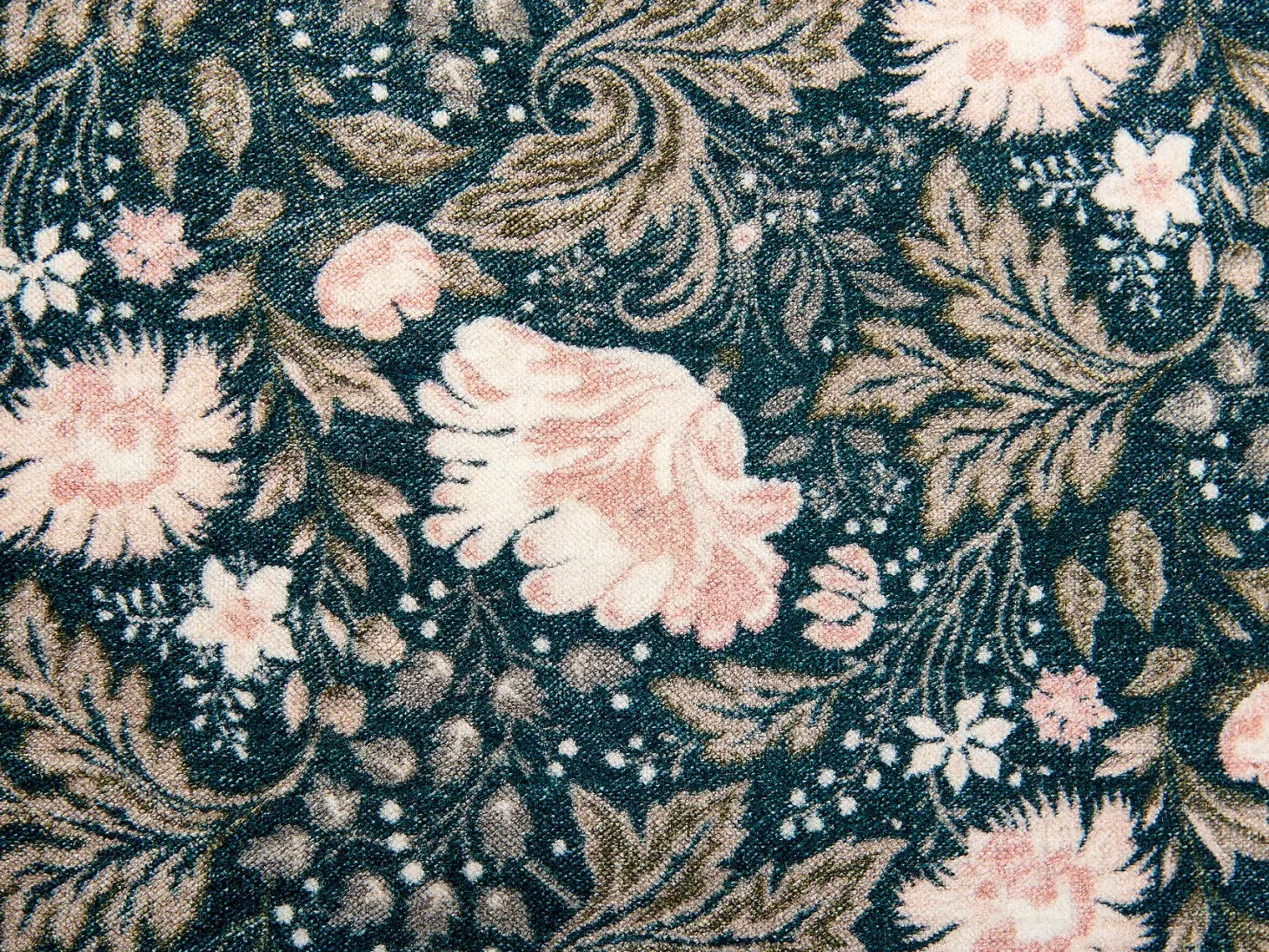 Poduszka dekoracyjna PARROTIA Welur 45 x 45 cm Lazurowy Wzór kwiatowy