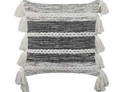Poduszka dekoracyjna ROCHEA Bawełna 45 x 45 cm Czarny W paski