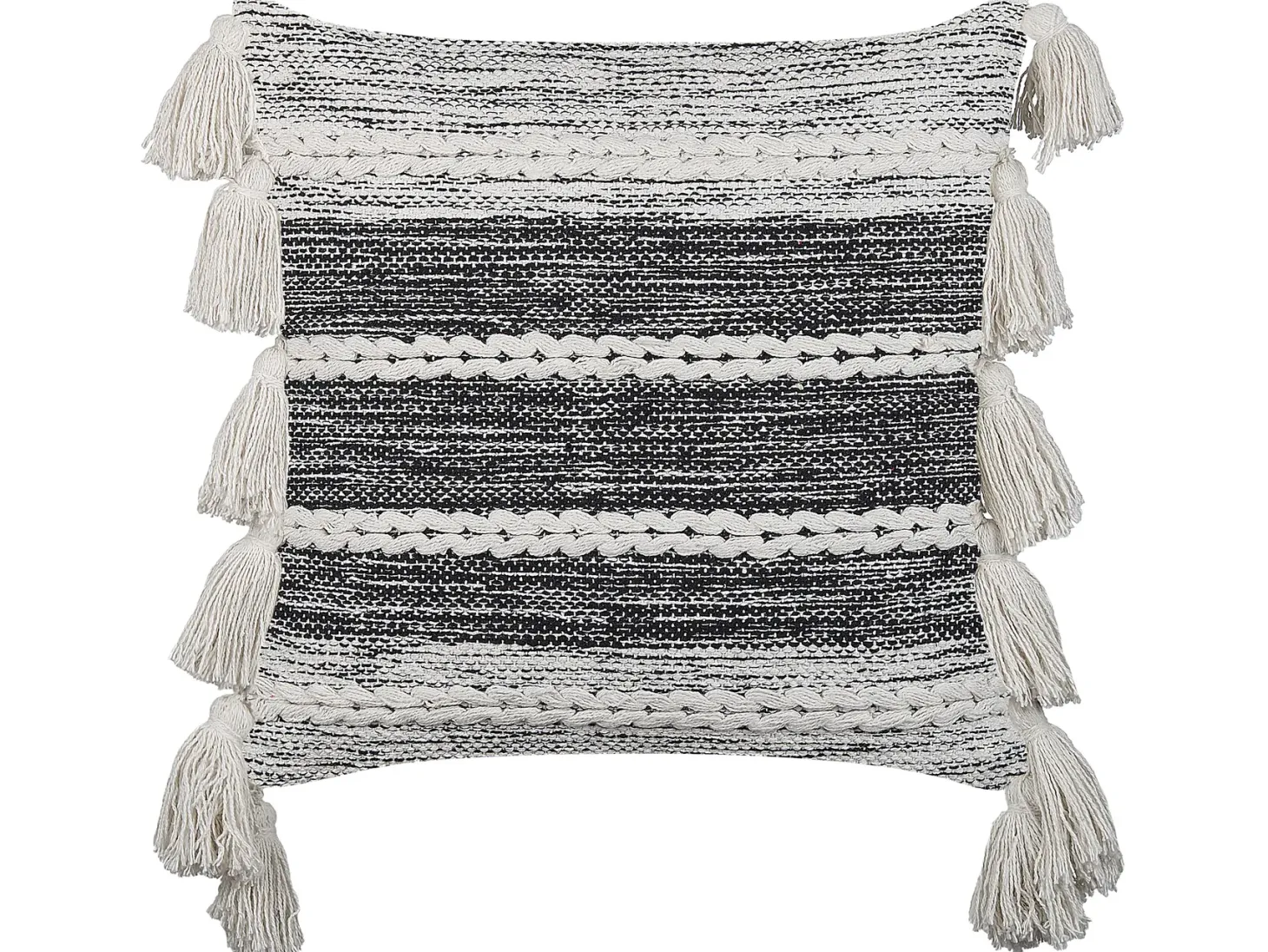 Poduszka dekoracyjna ROCHEA Bawełna 45 x 45 cm Czarny W paski