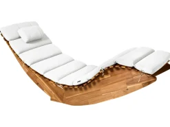 Poduszka na leżak ogrodowy BRESCIA PREMIUM 180 x 60 cm Złamana biel