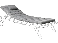 Poduszka na leżak ogrodowy CESANA PREMIUM 192 x 56 cm Szary melanż
