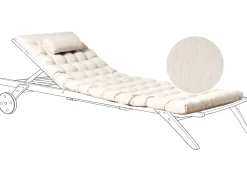 Poduszka na leżak ogrodowy CESANA PREMIUM 192 x 56 cm Jasnobeżowy