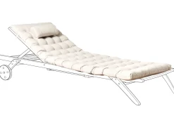 Poduszka na leżak ogrodowy CESANA PREMIUM 192 x 56 cm Jasnobeżowy