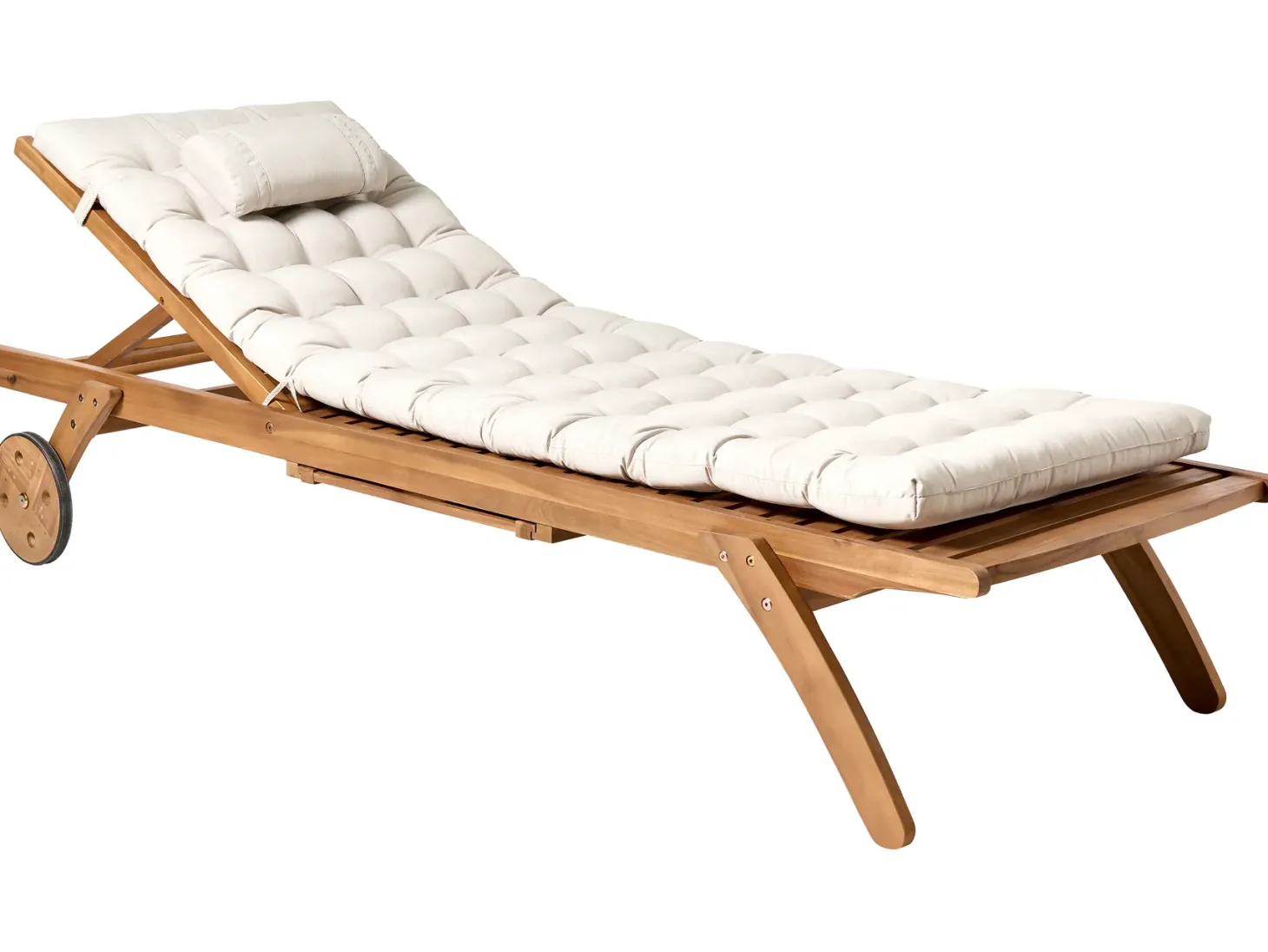 Poduszka na leżak ogrodowy CESANA PREMIUM 192 x 56 cm Jasnobeżowy