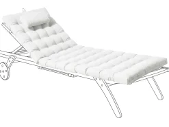 Poduszka na leżak ogrodowy CESANA PREMIUM 192 x 56 cm Złamana biel