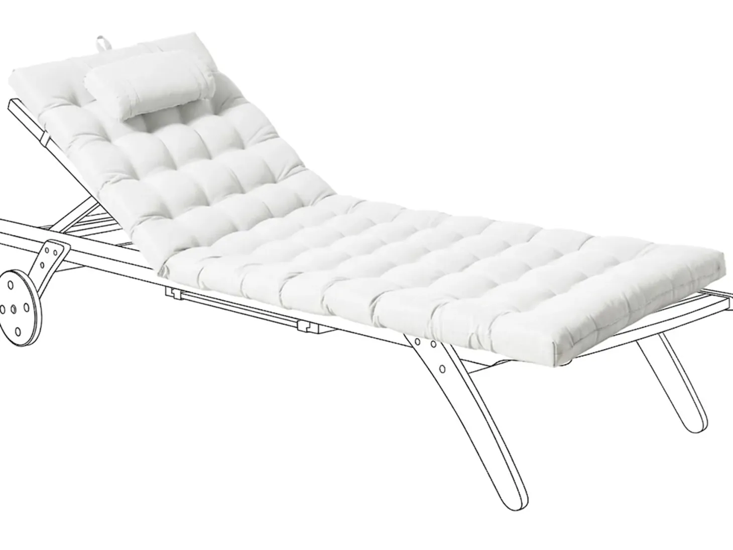 Poduszka na leżak ogrodowy CESANA PREMIUM 192 x 56 cm Złamana biel