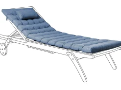 Poduszka na leżak ogrodowy CESANA PREMIUM 192 x 56 cm Niebieski