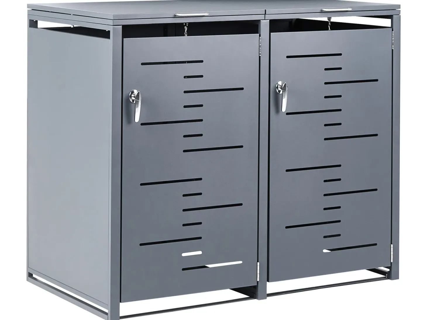 Podwójna obudowa śmietnikowa 480 L PERISSA Metal Ciemnoszary