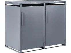 Podwójna obudowa śmietnikowa 480 L PIACENZA Metal Ciemnoszary