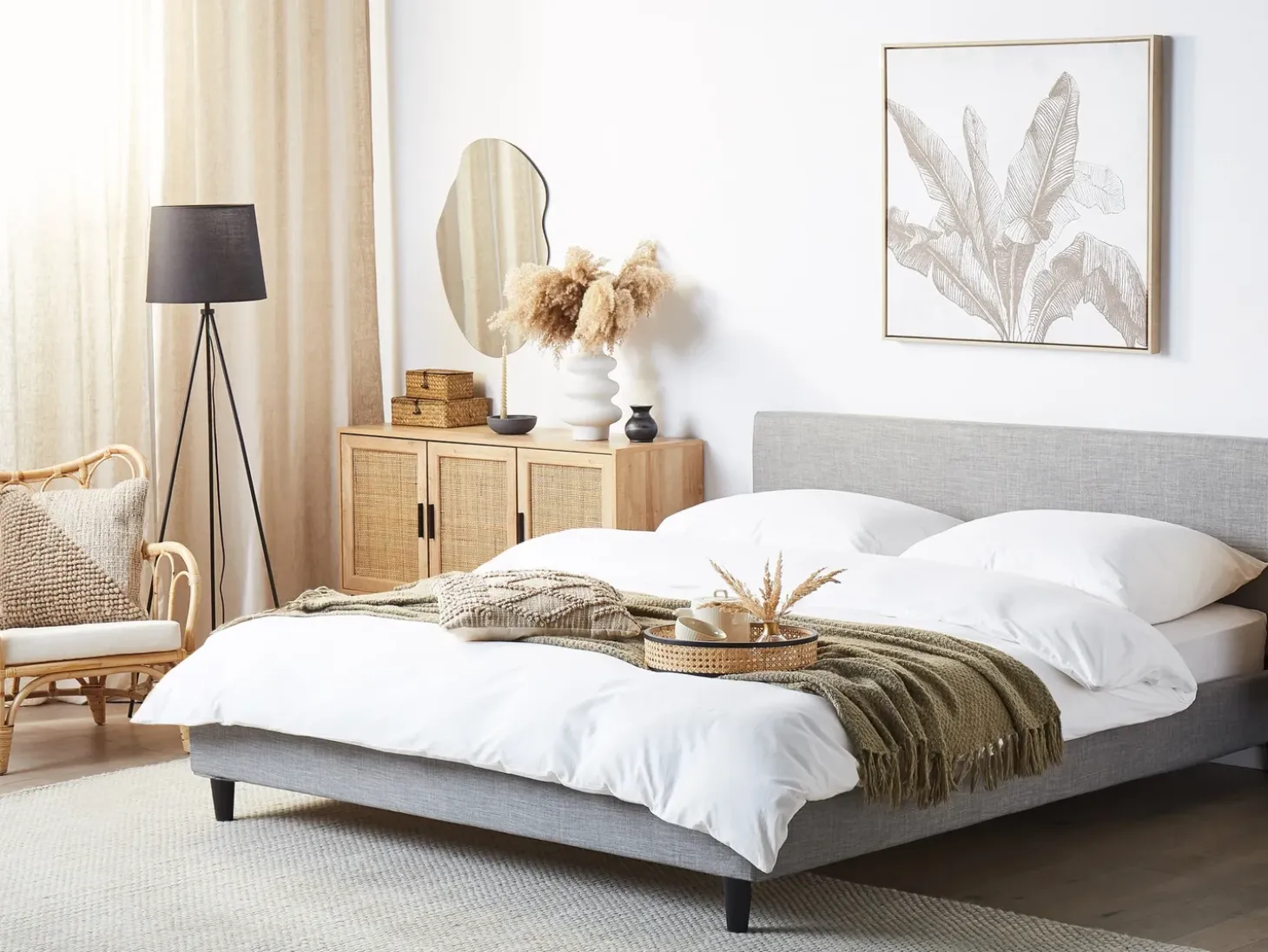 Discount FITOU 180 x 200 cm Jasno Wszystkie Akcesoria|Obicia Do Łóżek