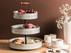 3-poziomowa patera na ciasto KOUIGN Srebrny