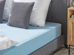 Prześcieradło z gumką HOFUF Bawełna 90 x 200 cm Błękitny