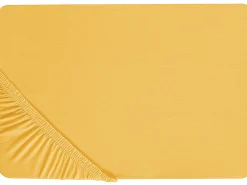 Prześcieradło z gumką JANBU Bawełna 200 x 200 cm Musztardowy