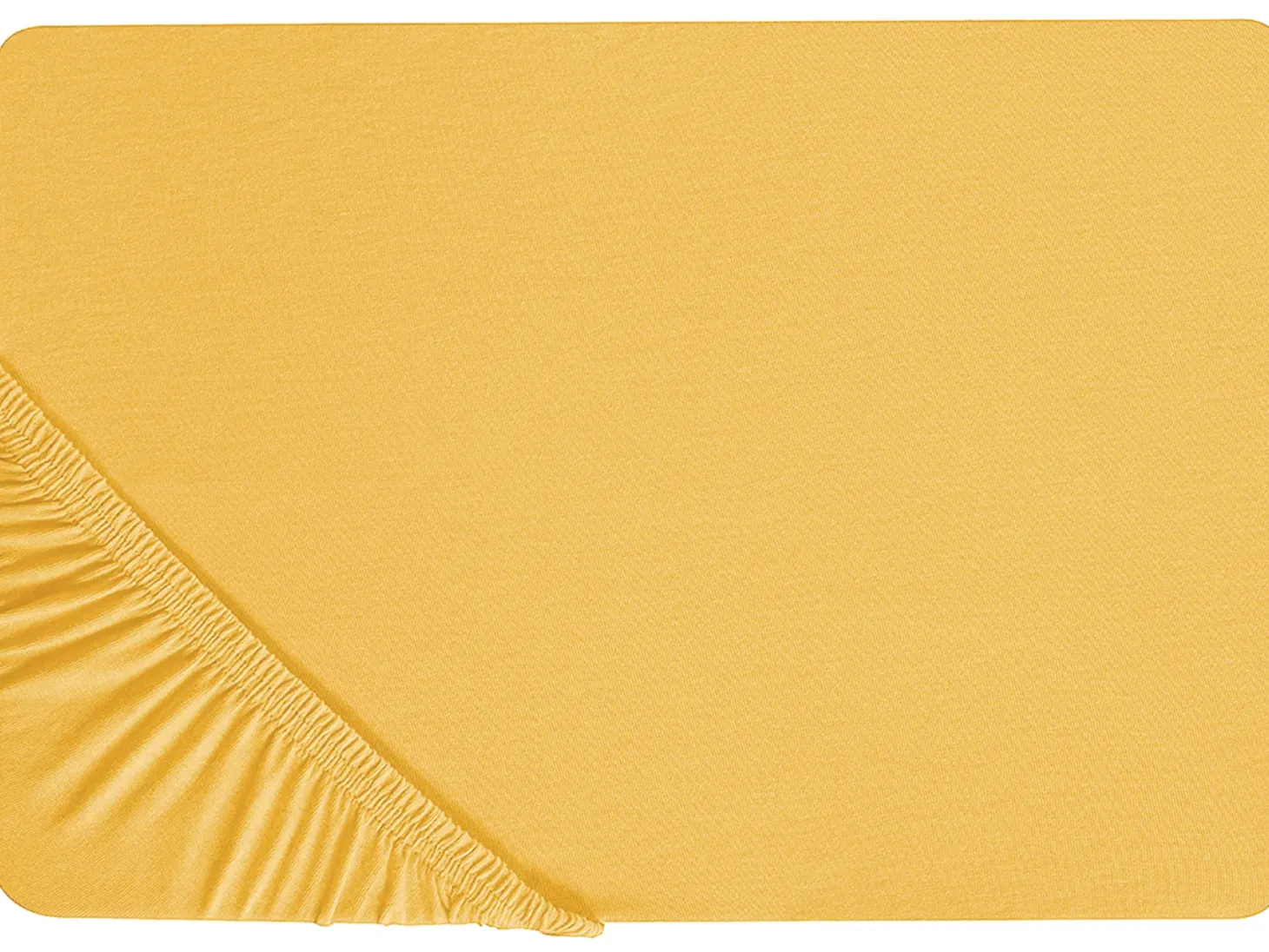 Prześcieradło z gumką JANBU Bawełna 200 x 200 cm Musztardowy