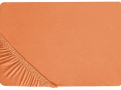 Prześcieradło z gumką JANBU Bawełna 200 x 200 cm Pomarańczowy