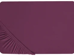 Prześcieradło z gumką JANBU Bawełna 200 x 200 cm Burgundowy