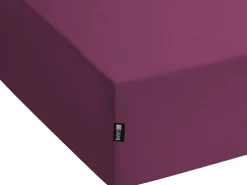 Prześcieradło z gumką JANBU Bawełna 200 x 200 cm Burgundowy