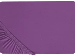 Prześcieradło z gumką JANBU Bawełna 200 x 200 cm Purpurowy