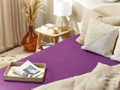 Prześcieradło z gumką JANBU Bawełna 200 x 200 cm Purpurowy