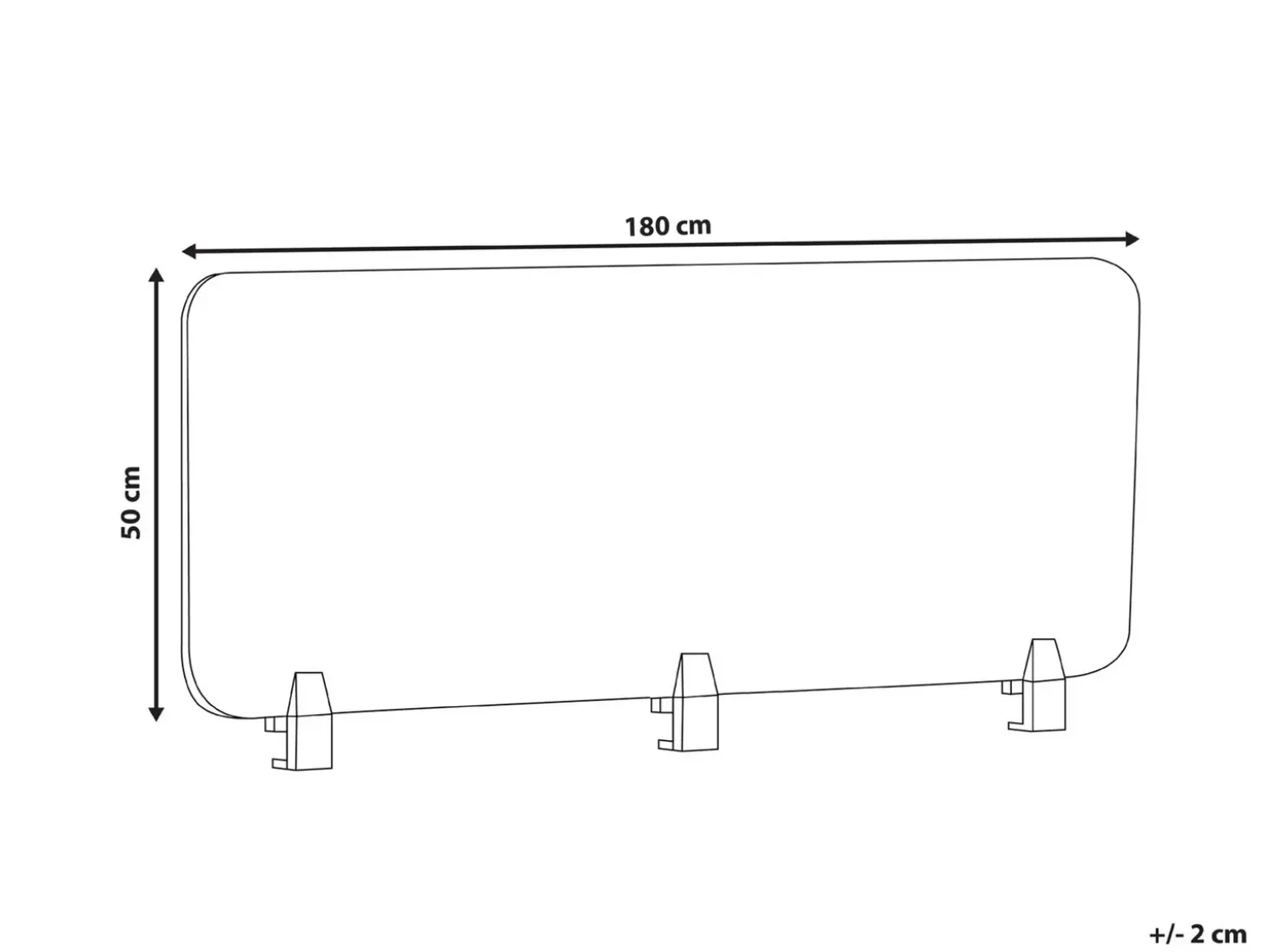 Outlet Przegroda na biurko SPLIT 180 x 50 cm Ścianki Biurowe I Przegrody